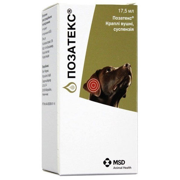 Позатекс – препарат для лечения ушных заболеваний у собак